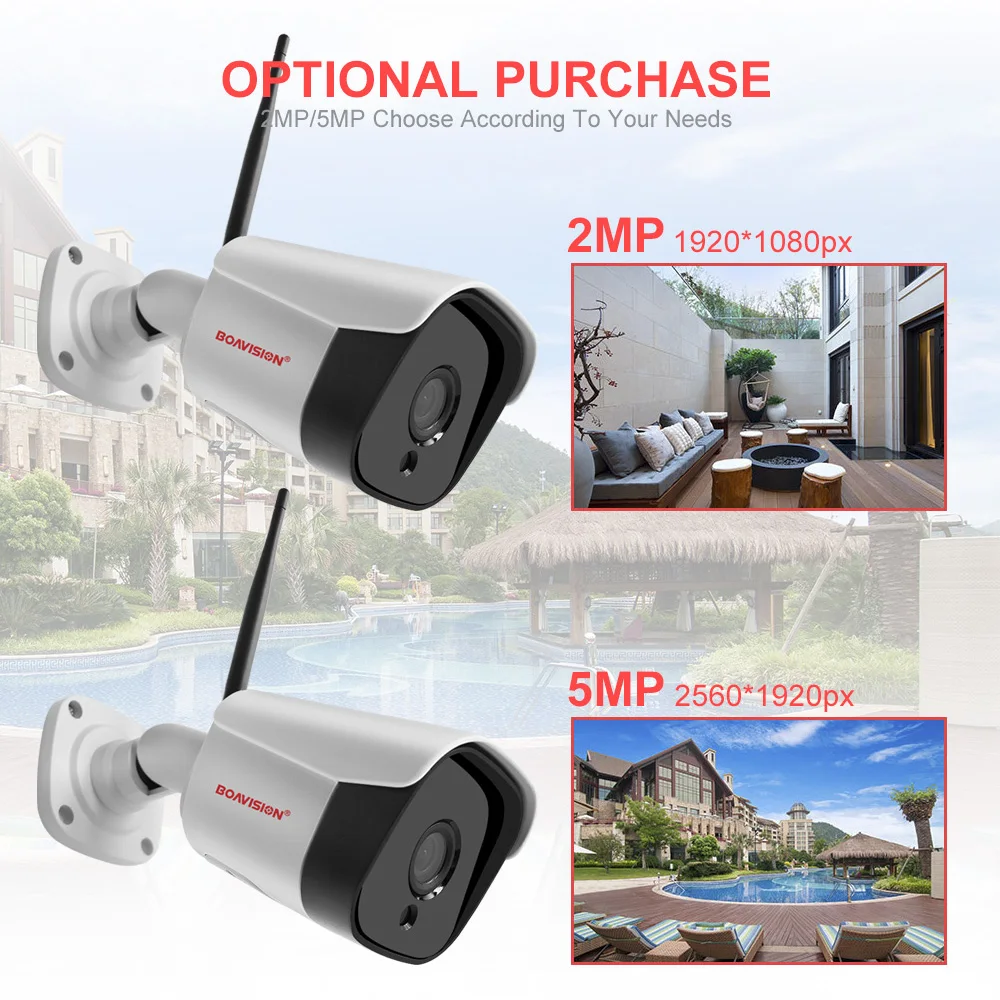 HD 5MP 1080P IP Wifi камера Bullet беспроводная камера безопасности Onvif наружная двухсторонняя аудио камера ночного видения 20 м TF слот для карт CamHi
