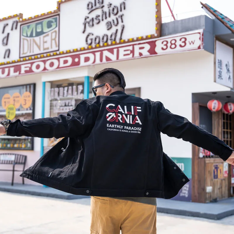 

Extra XL Menswear Men's Fashion Denim Shirt Coat Three Dimensional Embroidery Denim Jacket for Men Plus Size Men Clothing