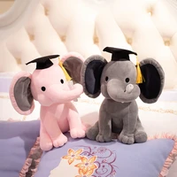 elephant toy plush doll graduation elephant toys doctoral cap toys for graduate party toys cute children baby kawaii gifts toy