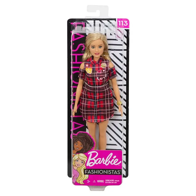 

Original Barbie Dolls Plaid Skirt Fashionista Girls Fashion Doll Princess Birthday Gift Kids Toys for Girls Bonecas Juguetes