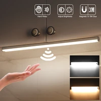 led night light under cabinet kitchen lights 10203050cm hand sweep sensor lamp high brightness bedroom wardrobe lighting