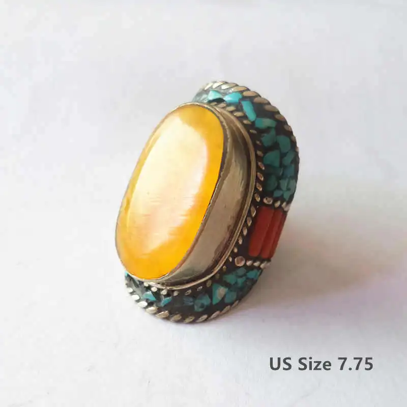 R016 тибетские кольца непальское винтажное большое кольцо медная