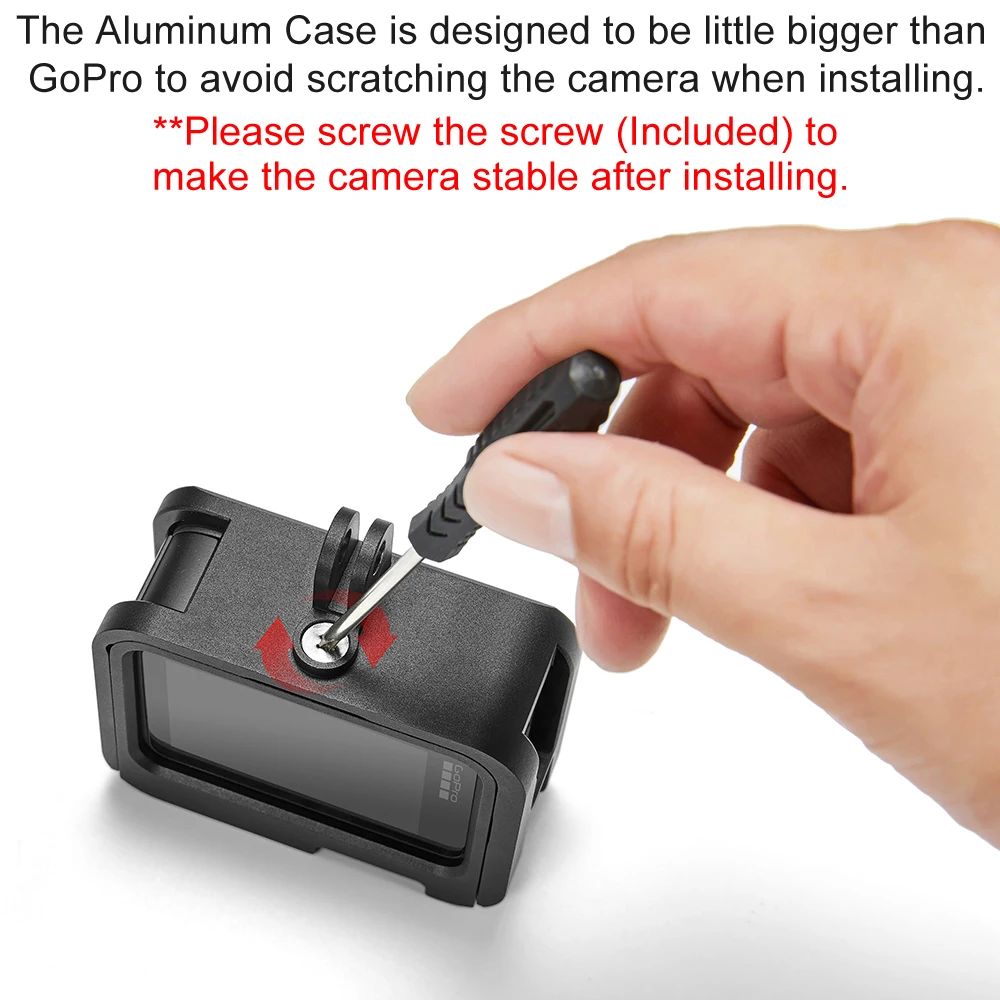 Алюминиевый чехол для GoPro Hero 10 9 Черный Защитный металлический брелка крепление