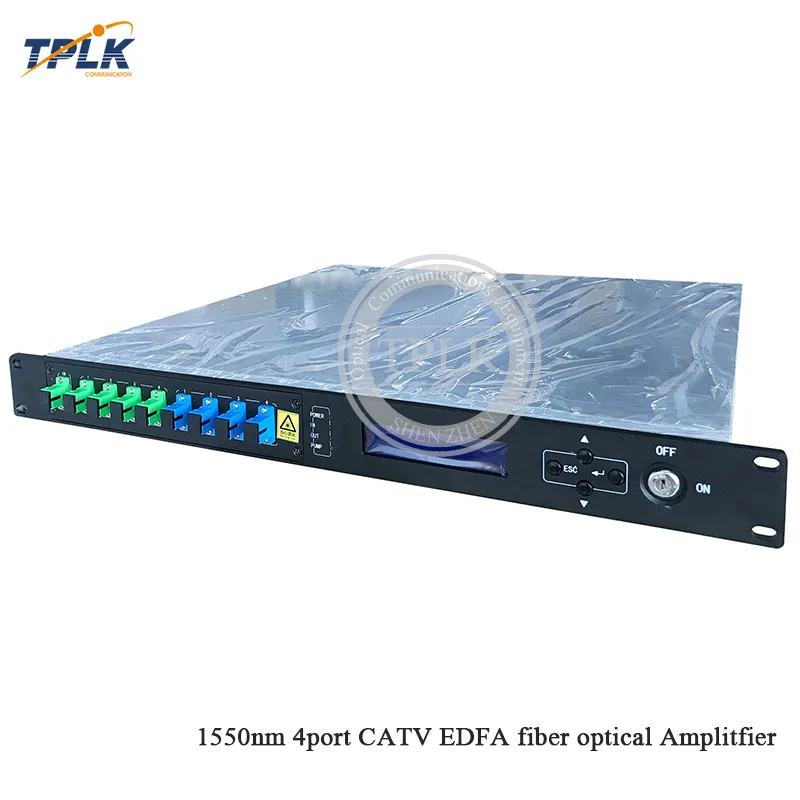 Лучшая цена 1550nm CATV WDM EDFA 4 порта 16/20/24 дБм высокая мощность волоконно-оптический усилитель 1U 4 EDFA порты 16/20/24 дБм