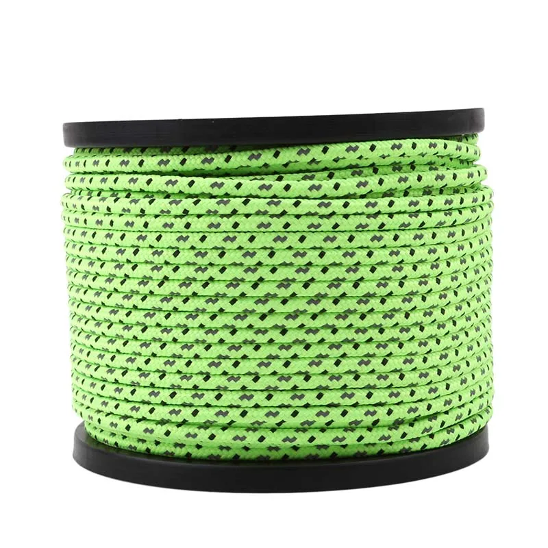 

50M Green Reflective Guy Line Cord Outdoor Camping Canopy Tent Paracord Rope