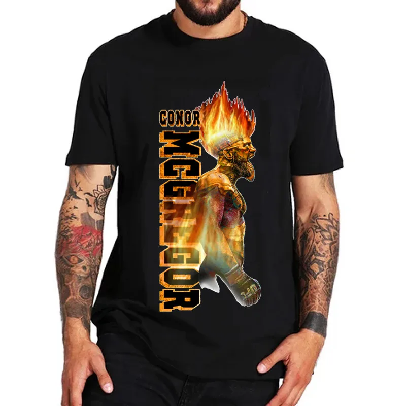 Мужские футболки с коротким рукавом круглым вырезом и надписью The King Of Конор