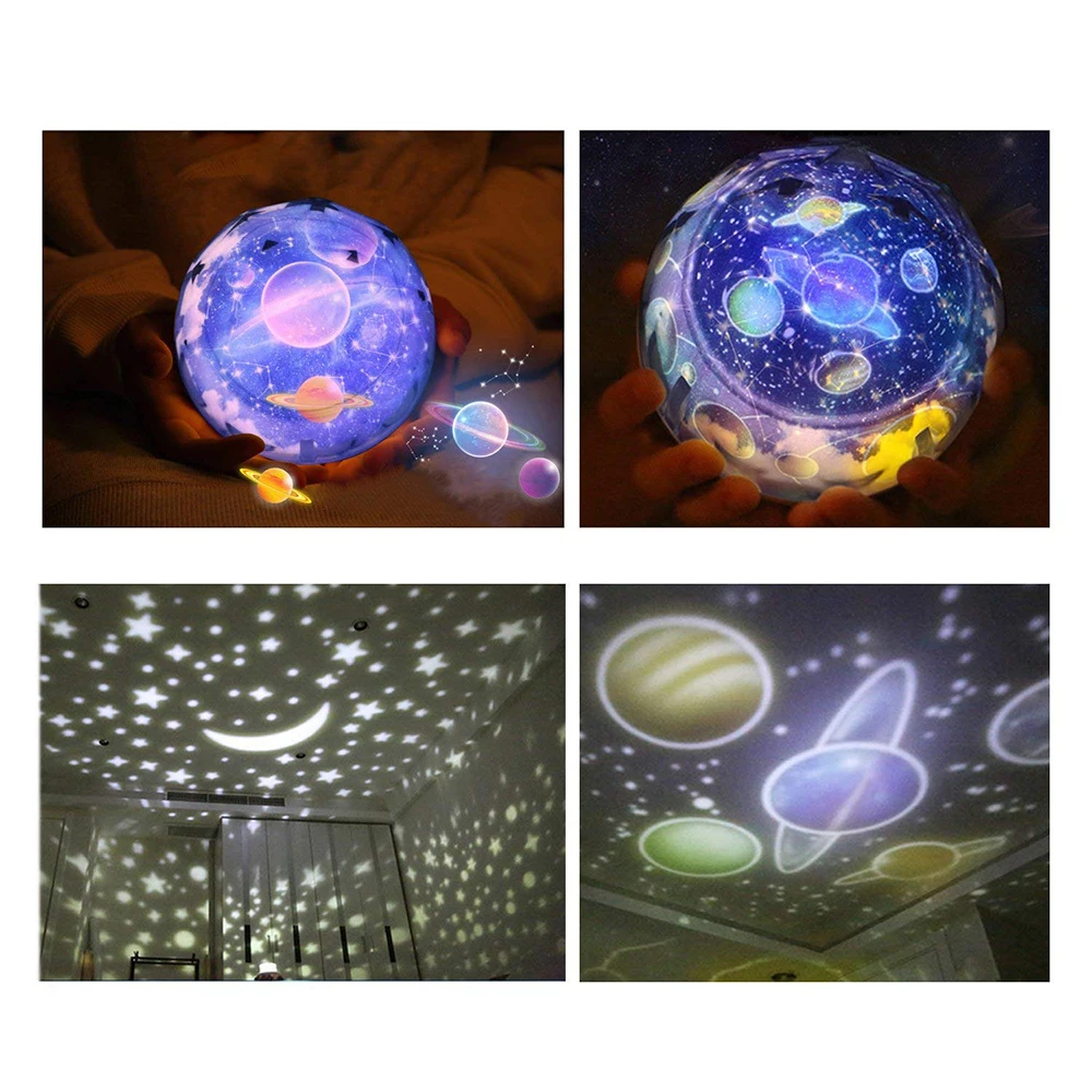 

Starry Sky Night Light Planet Magic Projector Earth Universe LED Lamp Colorful Rotate Flashing Star Christmas Gift For Children