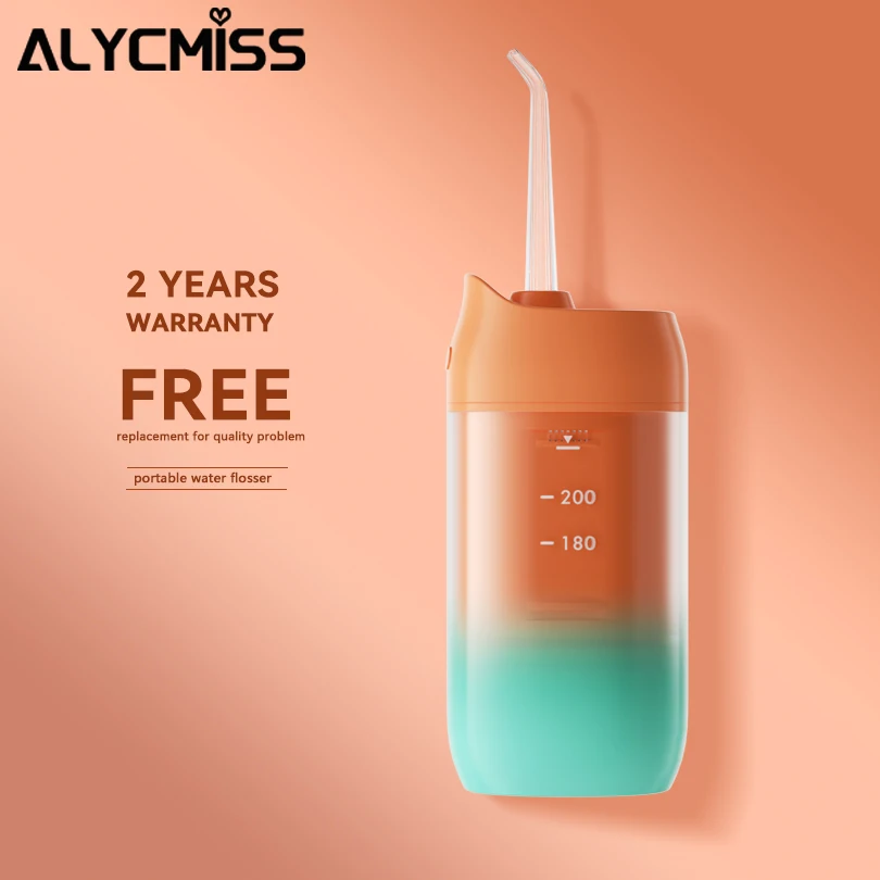 

Oral Irrigator Portable Mini Dental Water Jet Flosser USB Rechargeable Dental Teeth Cleaner Water Floss 200mL Waterproof 4 Tips