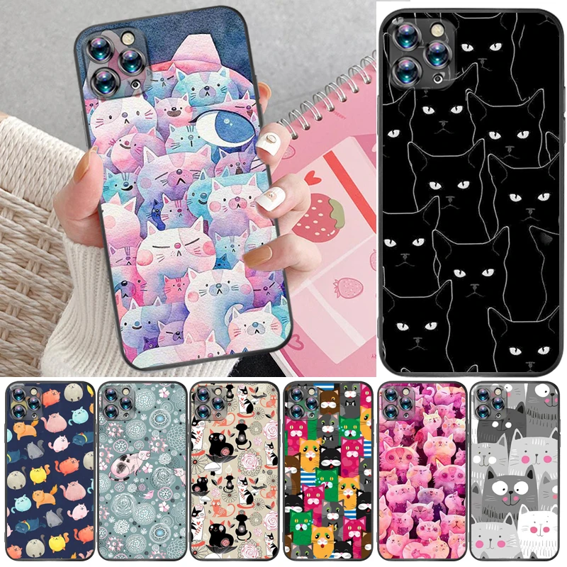 

Cats Hey Buddy Human Friends Color Painting Phone Case For iPhone 12 Pro Max SE 2020 Mini Coque Funda Carcasa