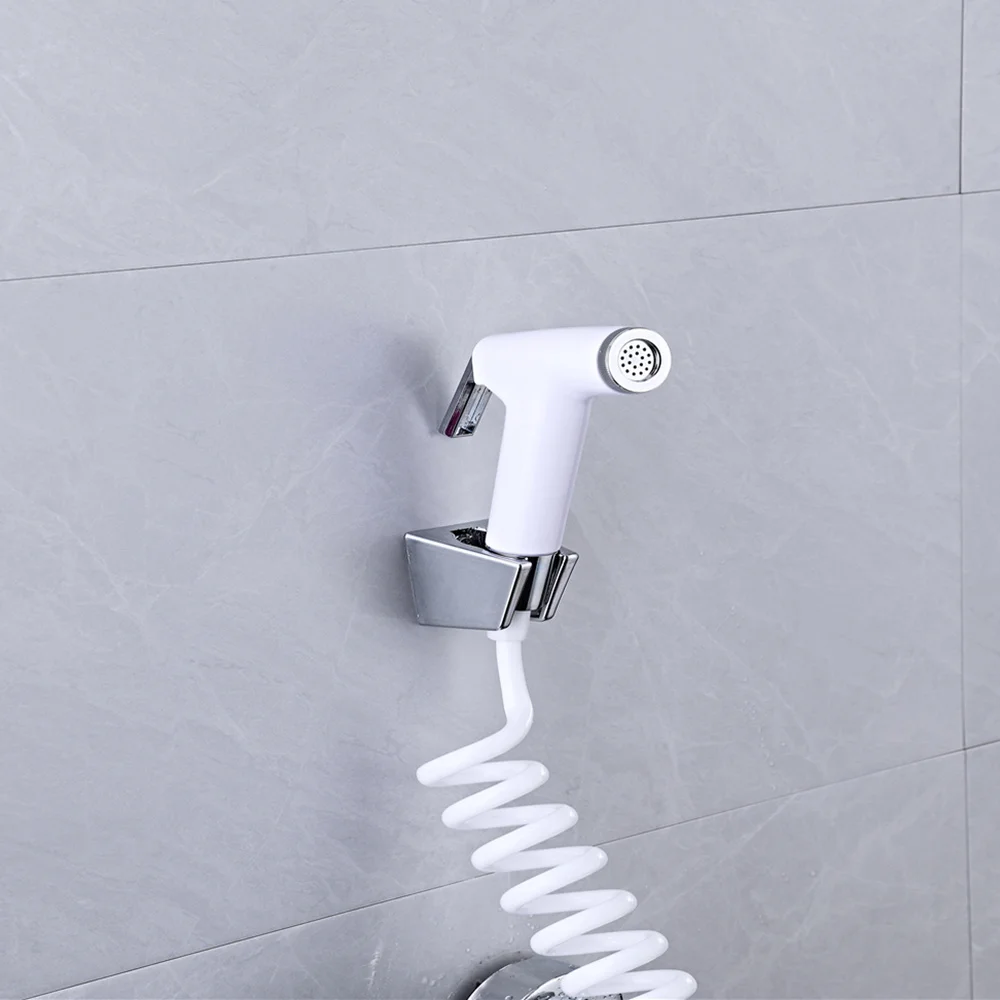 

1 Set of Spray Bidets Handheld Female Bidet Pressure Boost Washing Toilet (White + Tube + Base + packaging)