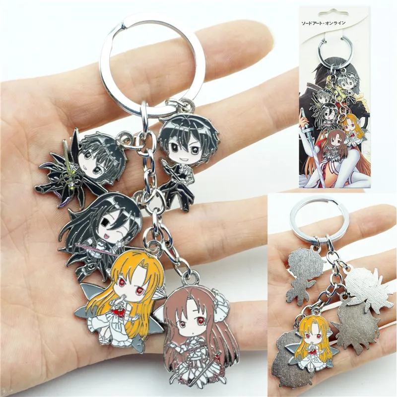 Брелок для ключей с изображением аниме меч онлайн набор 5 в 1 брелок мультяшными