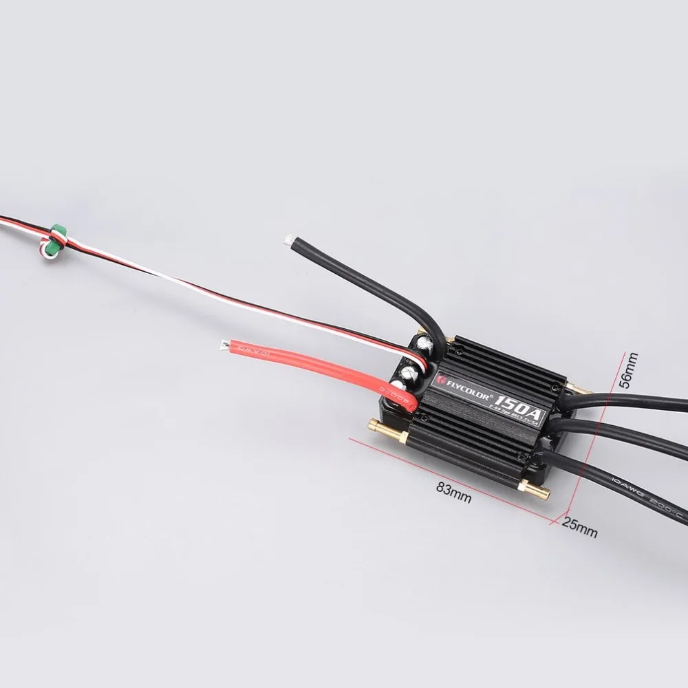 FLYCOLOR 2-6S 120A150A водонепроницаемый бесщеточный ESC Регулятор скорости для RC лодки с BEC 5,5 V/5A система водяного охлаждения