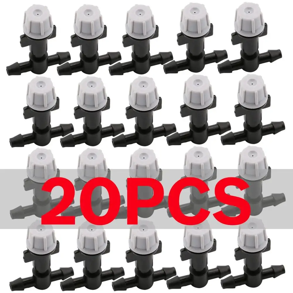 KSL01-014-20PCS KESLA 20 шт., регулируемые насадки для сада, капельного орошения, запотевания, микро-насадка, капельницы, 0,8 мм, распылитель, шланг с 4/7 мм, Барб - Цвет: KSL01-014-20PCS