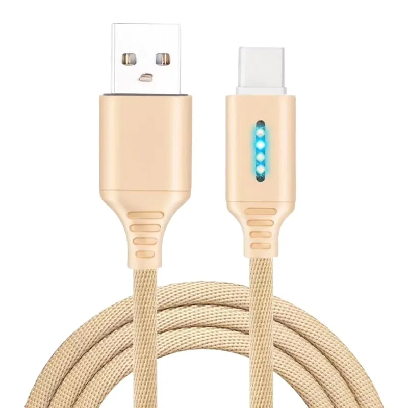 Интеллектуальное отключение питания 1 м USB Type C кабель нейлоновый Быстрая зарядка