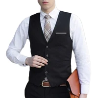 fashion vests business men 4 buttons v neck sleeveless waistcoat working wedding solid color vest outdoor mens clothes 2021