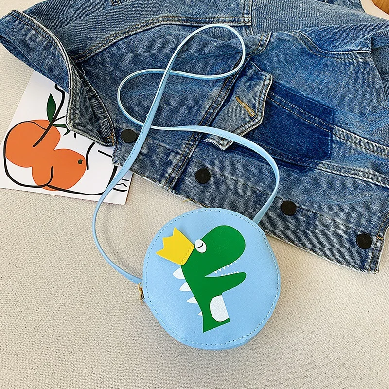 Детская мини-сумка из ПУ кожи сумка-мессенджер через плечо с милым динозавром