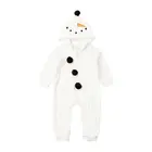 Для новорожденных, для маленьких девочек и мальчиков От 0 до 3 лет комбинезон осенне зимняя ворсистый зимний молния белый теплый комбинезон, спортивный костюм толстовка с капюшоном, одежда