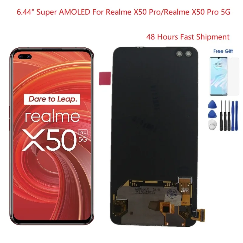 Pantalla LCD Super AMOLED de 6,44 pulgadas para Realme X50 Pro, pieza de repuesto de digitalizador de Panel, 5G-0
