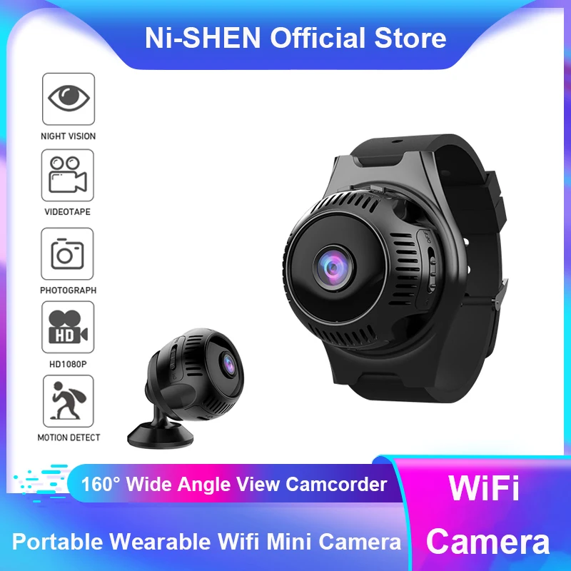 1080P HD поддельные часы мини камера Wifi 160 ° широкоугольная обнаружения движения