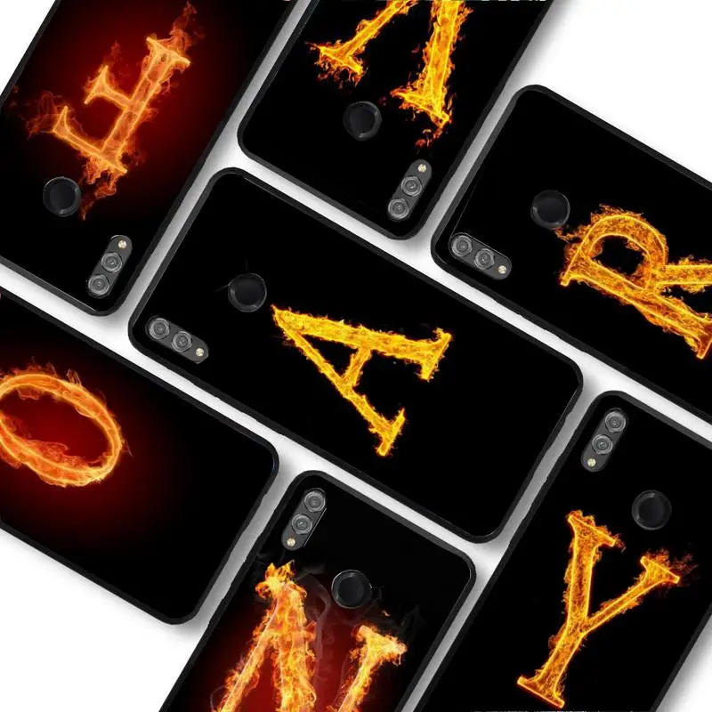 

Fire Letters Phone Case For Huawei honor 10Lite 10i 20 8x 10 Funda for Honor 9lite 9xpro Back Coque