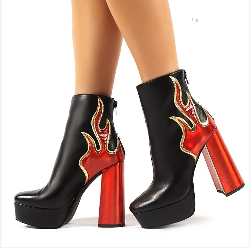 FINDHER/обувь в китайском стиле красного цвета женские ботильоны женская обувь на