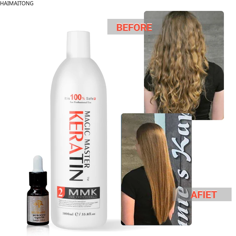 

Лидер продаж 1000 мл без формалина магический мастер кератин с отличным запахом Профессиональный Выпрямитель для волос + 10 мл аргановое масло...
