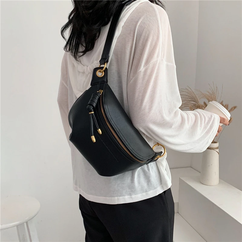 

Luxury Women Chest Bag Waist Packs PU Leather Fanny Bags New Female Shoulder Wild Fashion Crossbody Bag Pouch High Quality Bags