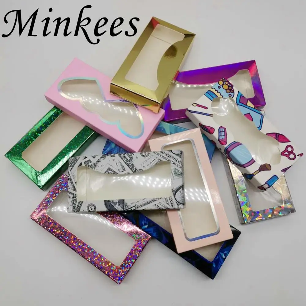 Оптовая продажа 50/100 шт бумажная коробка для накладных ресниц норковых пустая