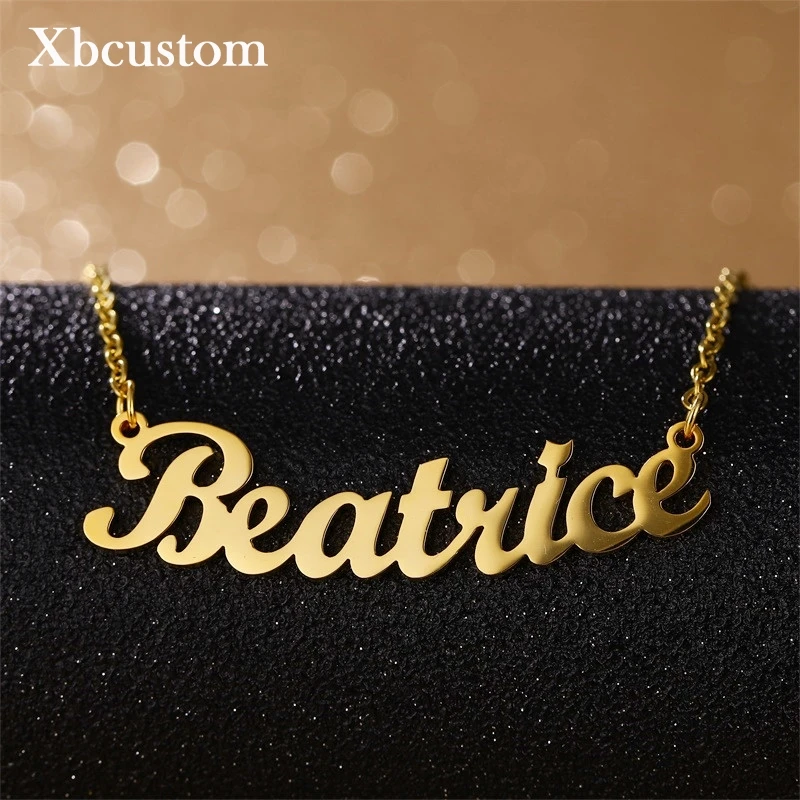 Персонализированное ожерелье с именной табличкой из нержавеющей стали колье