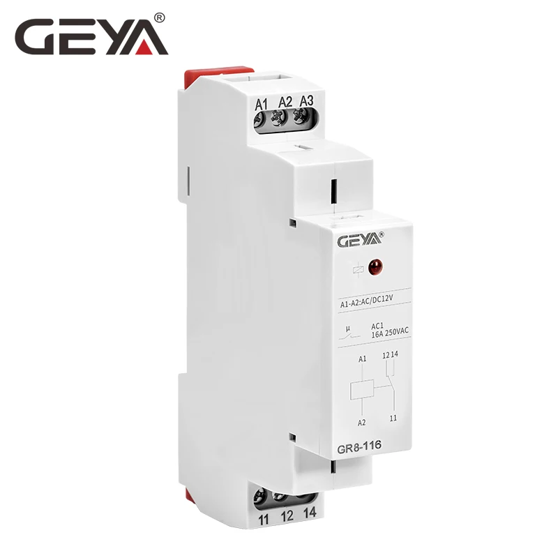 GEYA GR8 Din Rail 12 в вспомогательное реле промышленное управление мини промежуточное
