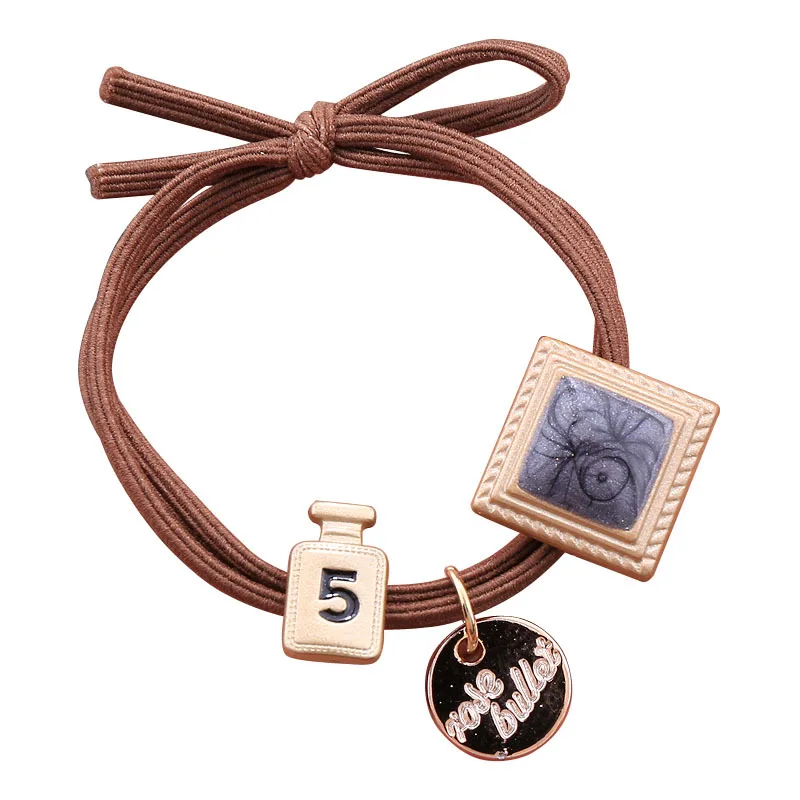 

Korean style brushed oil drop box double strand knotted hair ring sweet and fresh rubber band hair accessory