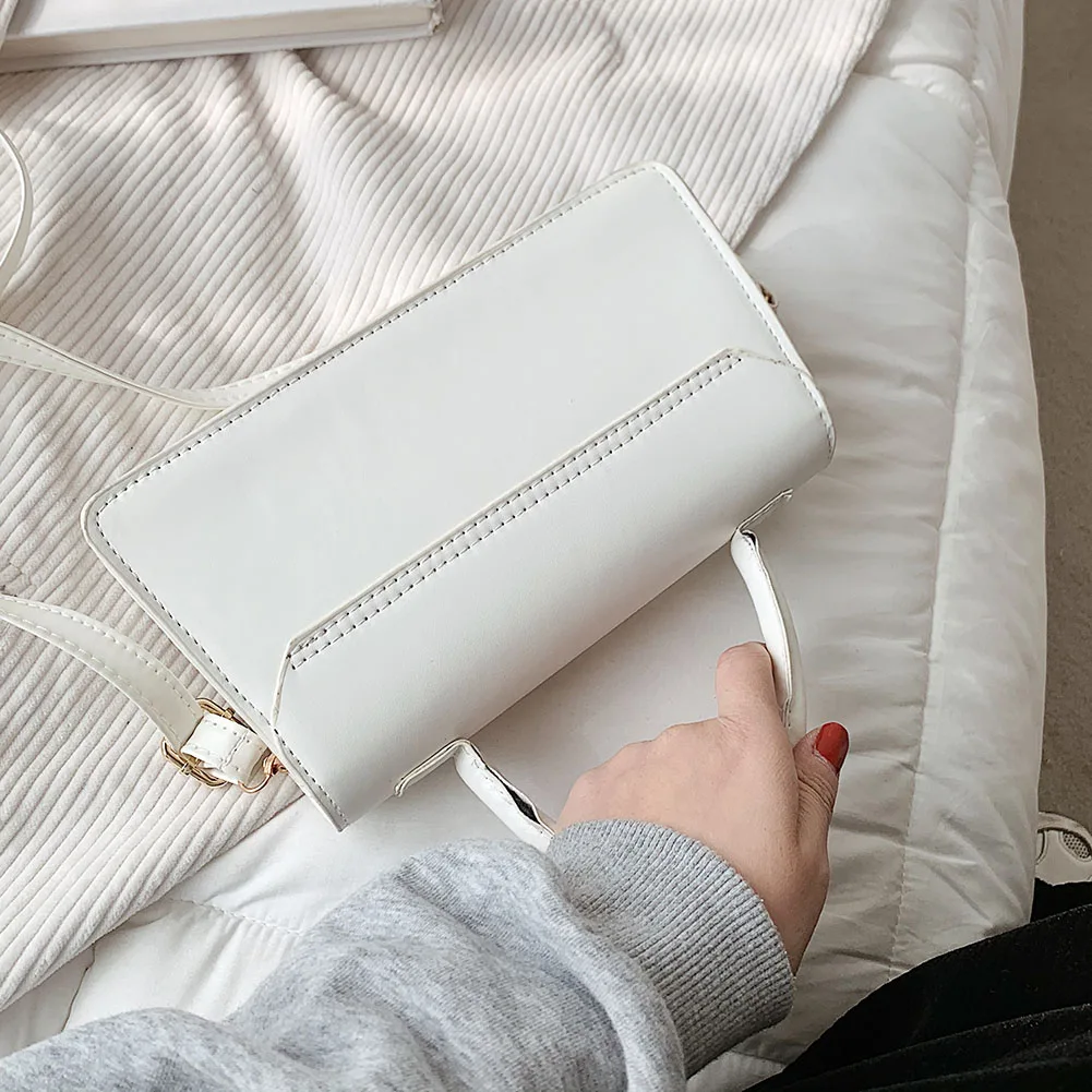 

Fashion Women PU Leather Solid Color Crossbody Shoulder Bag Ladies Vintage Top-handle Square Handbags Tote Purse