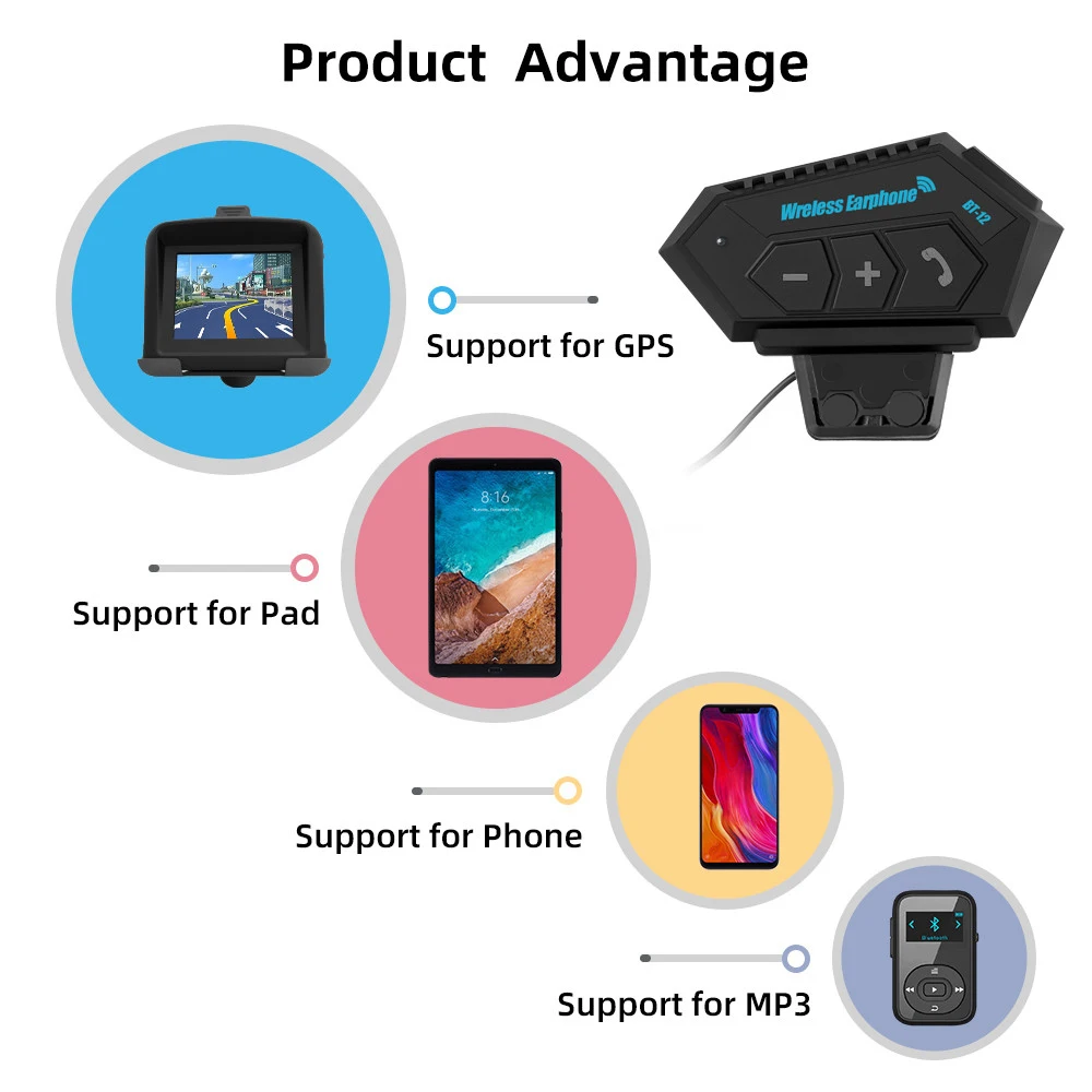 Мотоциклетные Bluetooth 4 2 наушники для шлема беспроводной комплект громкой связи