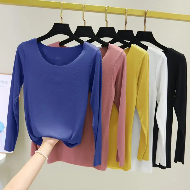 

Женская Повседневная футболка с длинным рукавом в стиле Харадзюку на осень и весну 2020