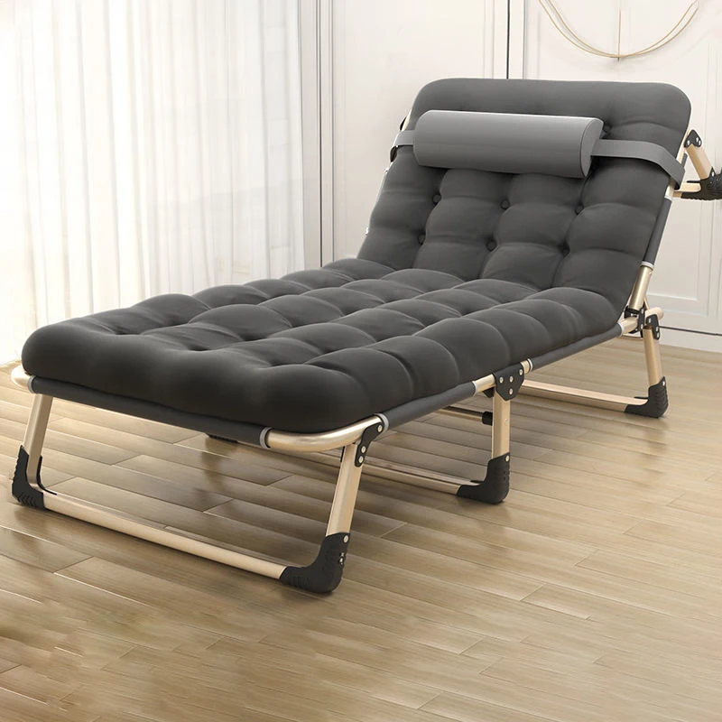 구매 새로운 접는 Lounger 홈 오피스 점심 휴식 접는 침대 현대 단순 휴대용 간단한 Deckchair 거실 가구 의자