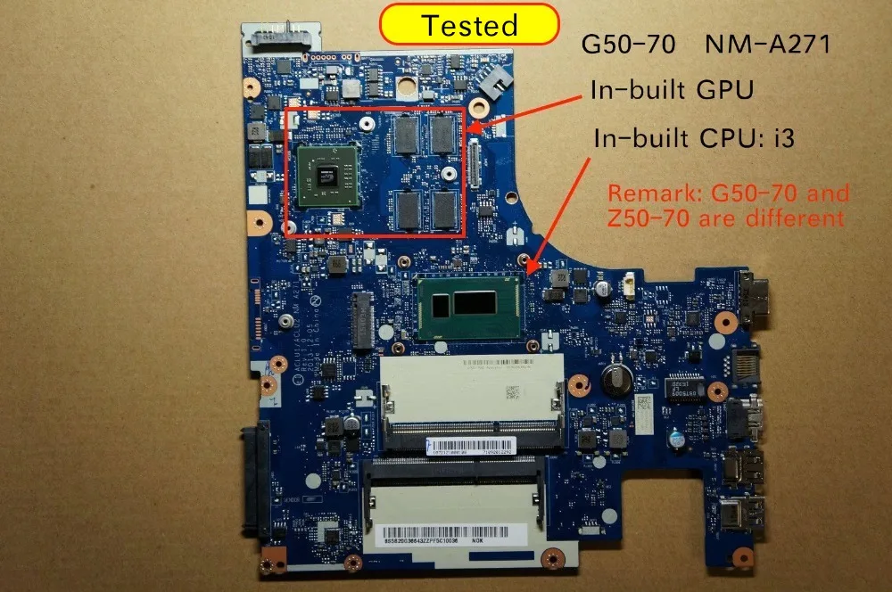 ACLU1/ACLU2 NM-A271 NM-A361 для lenovo G50-70 G50-80 Материнская плата ноутбука I3-4005 i3-4030 процессор HD8500M R5 M230 видеокарта