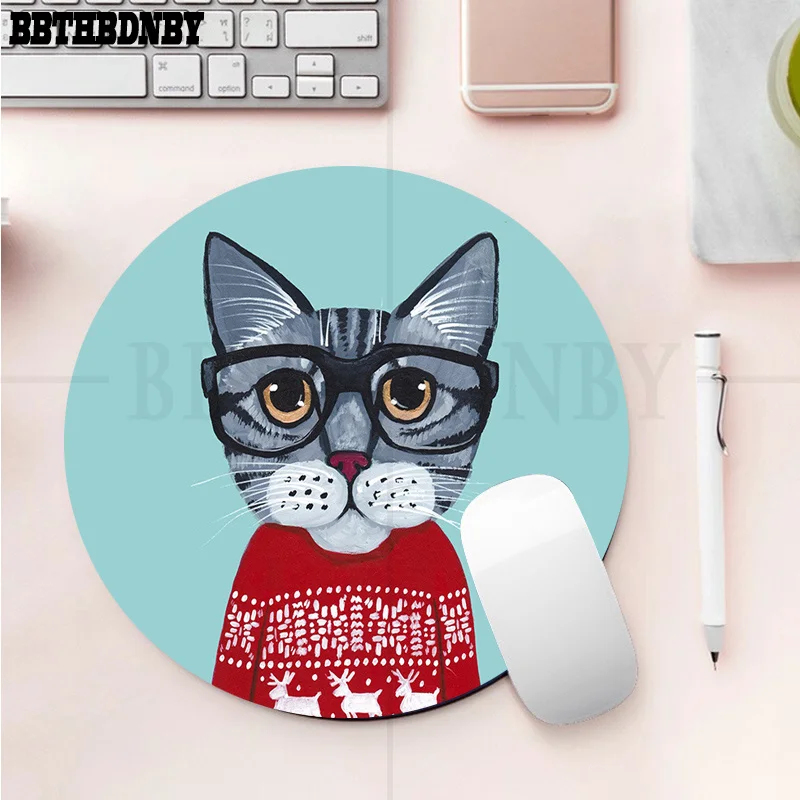 

Cute Latte Acrylic Coffee Milk Drink Bottle Cat round Mouse pad PC Computer mat gaming Mousepad Rug For PC Laptop Notebook