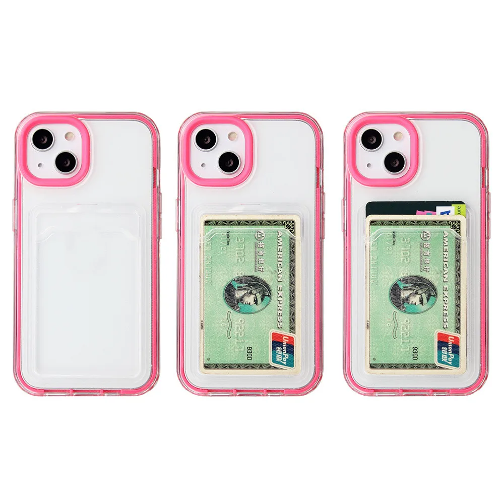 

Transparent Silicone Card Bag Anti-Fall Phone Case For Samsung A03S/A12/A22 4G/A32 5G A52/ A72