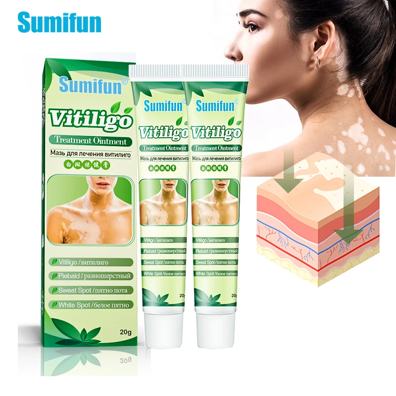 

2Pcs Sumifun Vitiligo Ointment White Spot Treatment Cream Localized Mycosis Leukoplakia Plaster Antibacterial Cream Skin Care