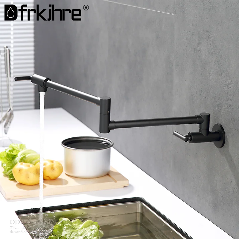 

Folding Single Kitchen Faucet Sink Pot Filler Faucet Cold Water Wall Mount Tap Brass Faucets Chrome Brushed nickel oil rubbed