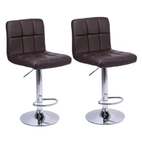2pcs 6 checks round cushion no armrest bar stool coffee modern fashion bar chair adjustable stools chair for home bar