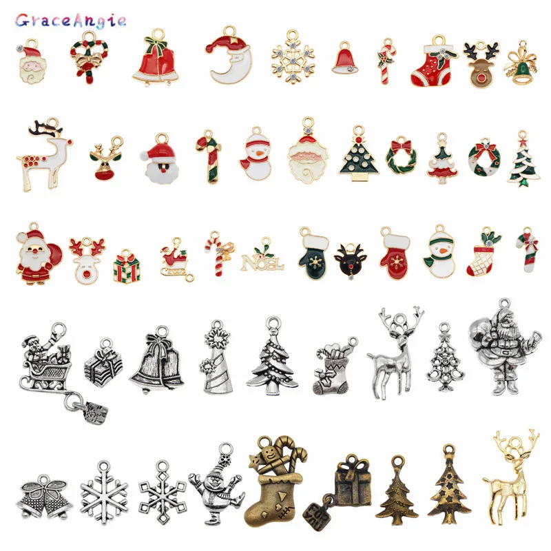

GraceAngie 10 шт рождественские эмалированные амулеты ювелирные украшения ручной работы Подвески для изготовления украшений вручную DIY серьги-б...