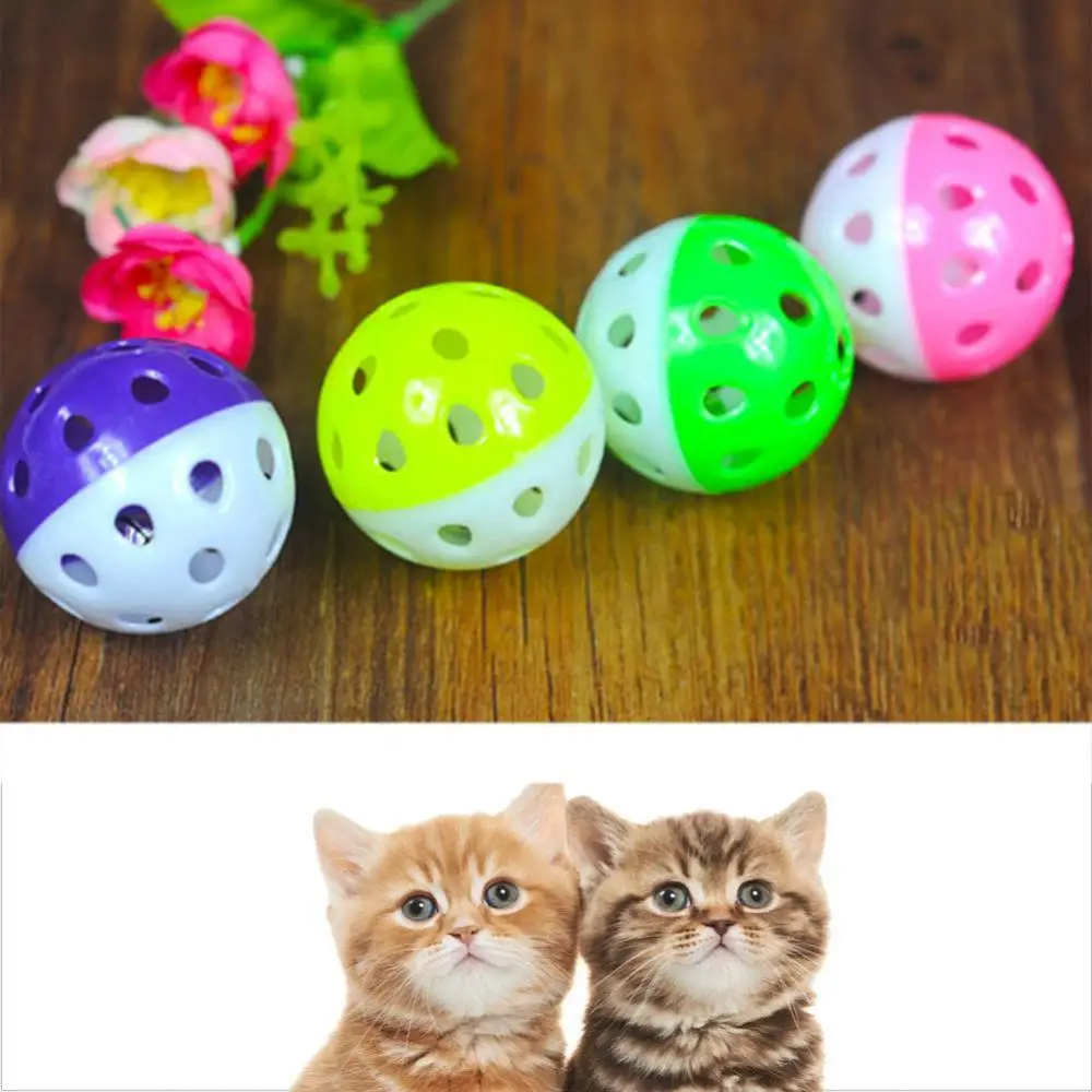 

Cat Jingle Ball Toy Rattle Plastic Ball with Bell Interactive Funny Cat Training Toy Pet Cat Supplies Hollow Bell Ball