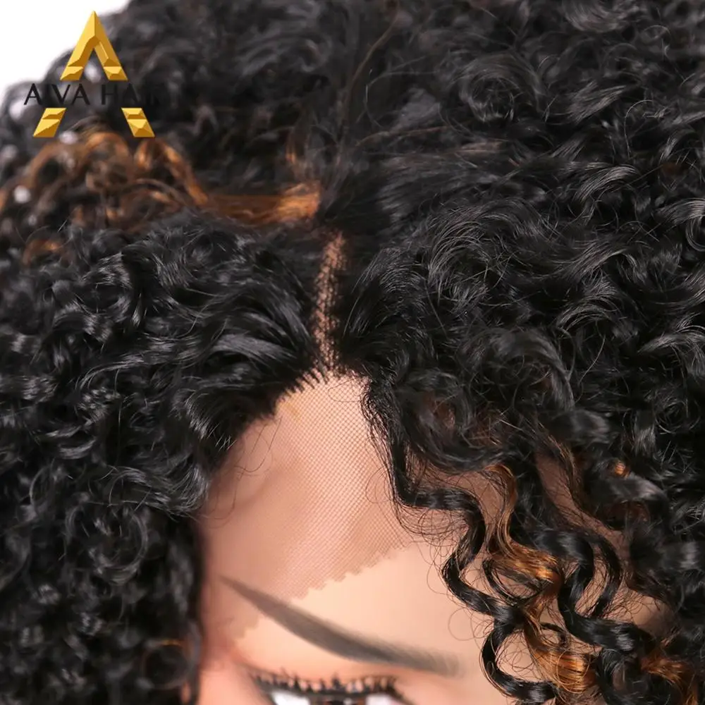 

Aiva Hair High Temperature Fiber Synthetic Wig Highlight L Part Kinky Curly Synthetic Wig Cosplay Wigs For Black Women