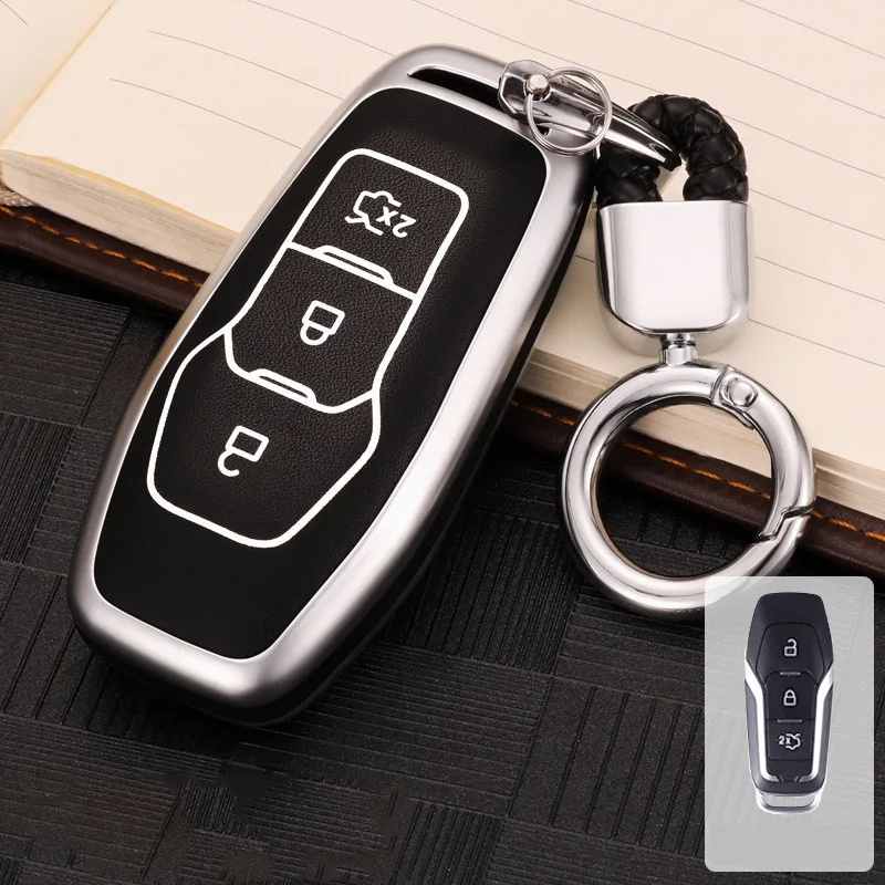 Цинковый сплав светящийся автомобильный чехол для дистанционного ключа Ford Fiesta