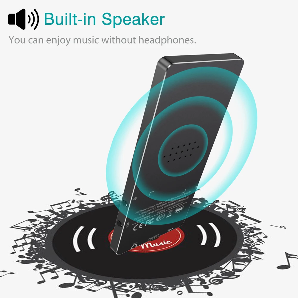 ICEICE MP3 плеер с Bluetooth hifi без потерь мини музыкальный fm радио спикер Наушники спорт MP