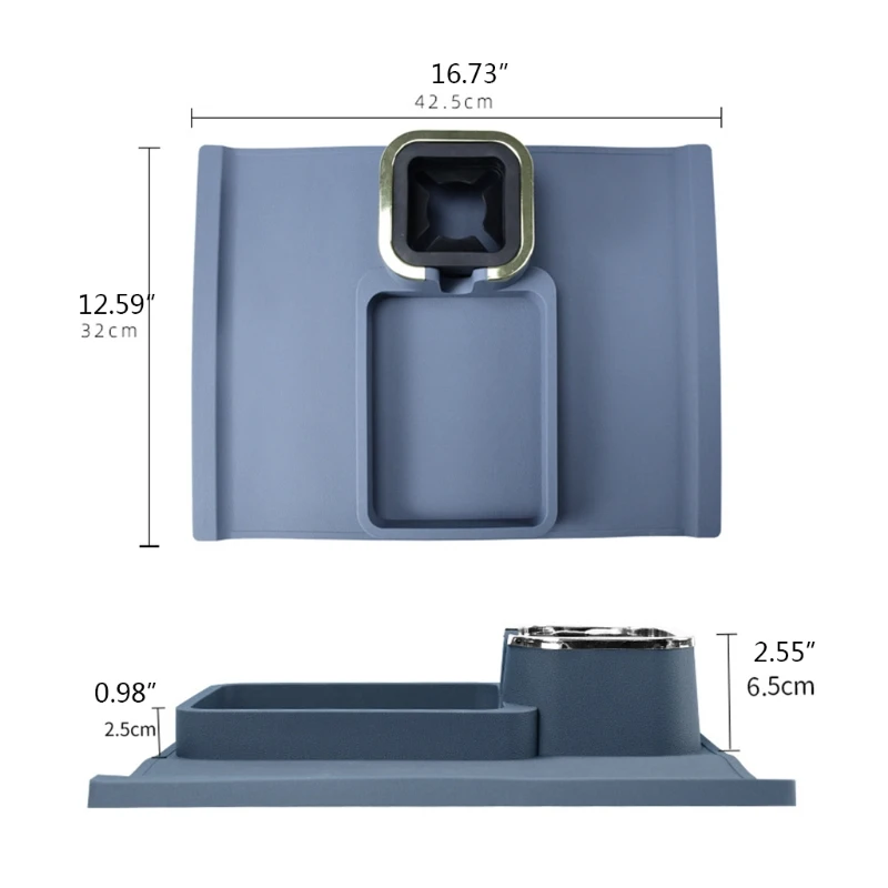 

Silicone Cup Holder Tray for Sofa Armrest Organizer Foldable Coaster Cellphone Organizer Mat 85DB