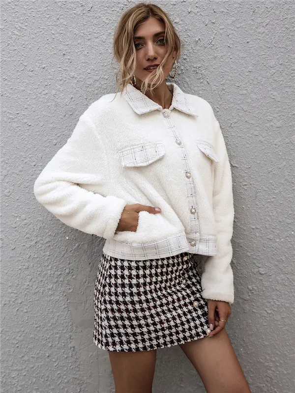 

Vrouw Jas Winter 2020 Sexy Vintage Parel Knop Lange Mouw Wollen Jas Vrouwen Kleding Mujer Chaqueta Veste Femme Gratis Verzending