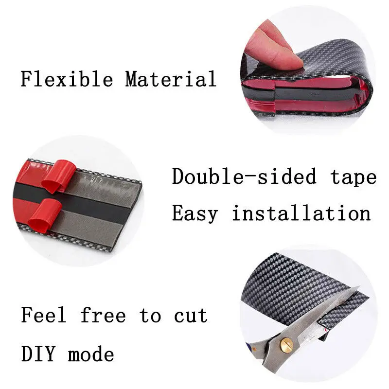 2 м углеродного волокна автомобиля литье полосы отделка протектор 2Mx 3/5/7/10 см