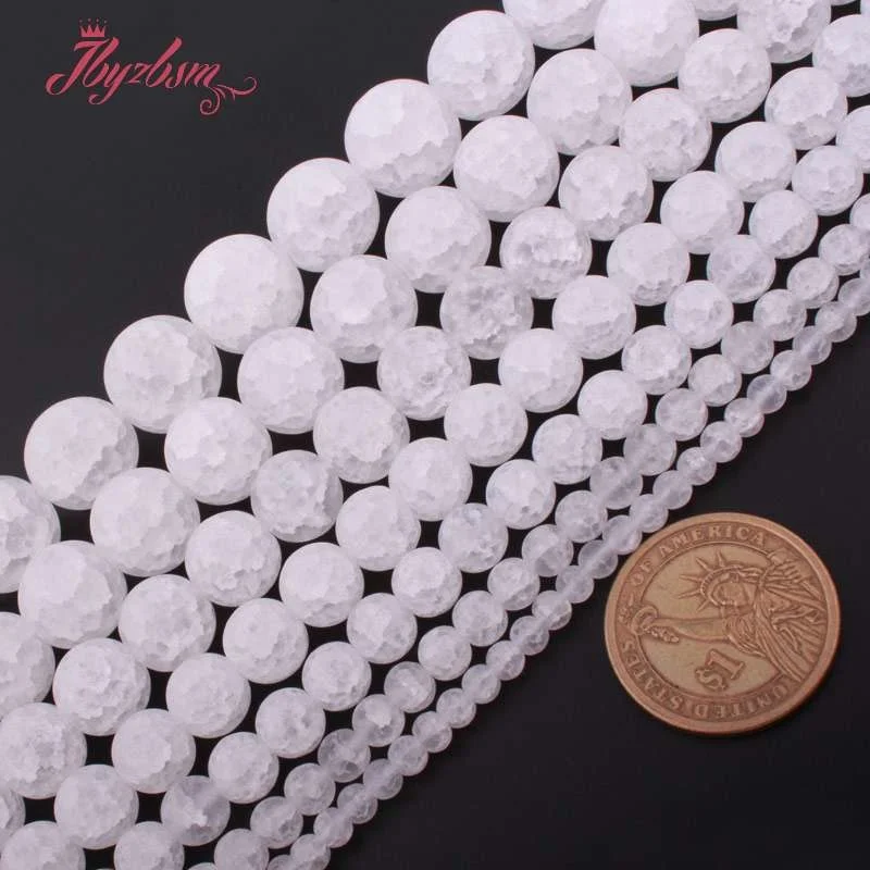 Камень кварцевый круглый незакрепленный для изготовления ожерелий натуральный